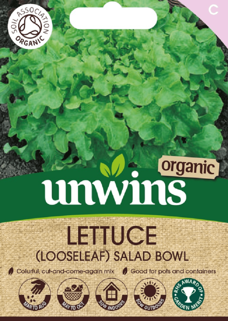 Unwins Seeds Unwins Organic Looseleaf Salad Bowl Lettuce Seeds