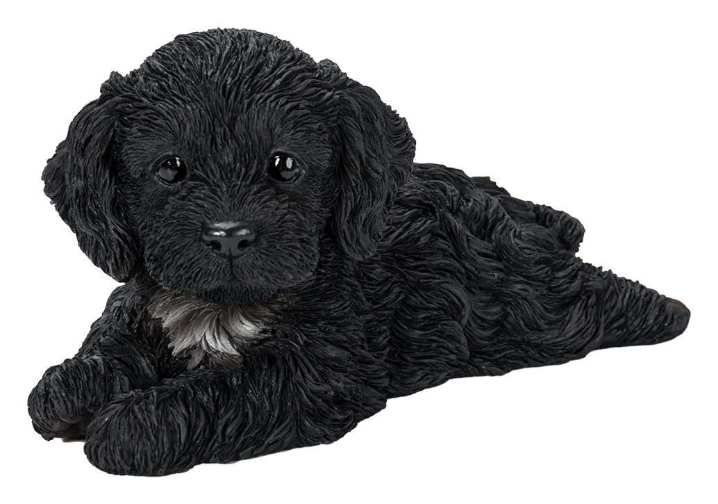 Vivid Arts Indoor & Outdoor Ornaments Vivid Arts Pet Pal Laying Black Cockapoo Puppy