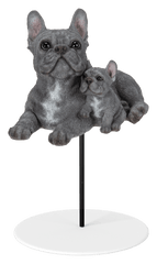 Vivid Arts Indoor & Outdoor Ornaments Vivid Arts Plant Pal Blue French Bulldog and Puppy