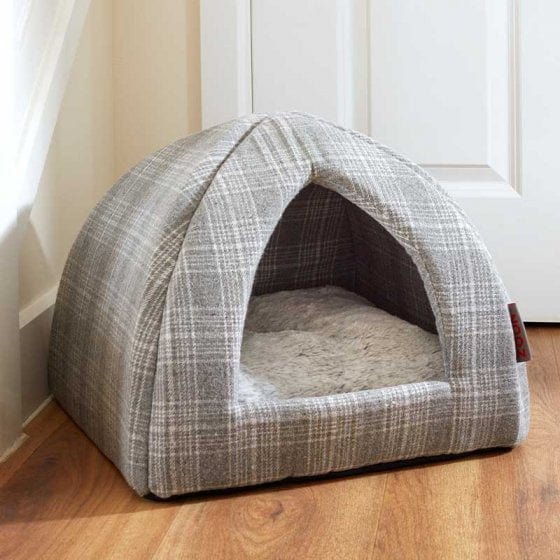 Zoon Cat Beds & Mattresses Zoon Grey Plaid Cat Igloo