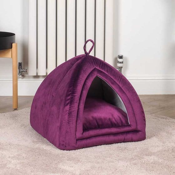 Zoon Cat Beds & Mattresses Zoon Velvet Mulberry Cat Igloo