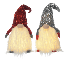 Festive Christmas Lit Decor Festive Christmas Lit Sitting Red/Silver Gonk