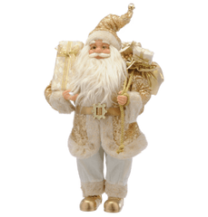 Festive Christmas Decor Festive Christmas White & Gold Standing Santa