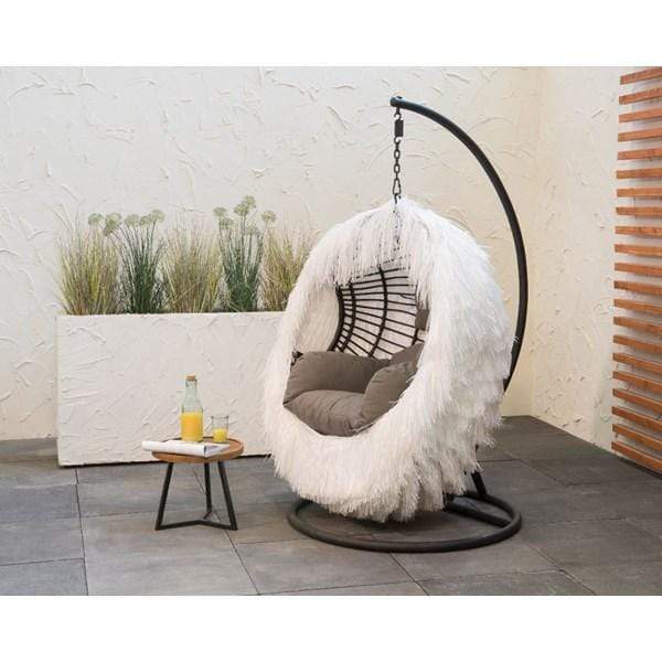 Hanging Egg Chair Cover White Raffia Trowell Garden Centre