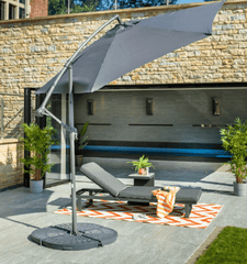 Hartman Garden Parasols Hartman Mediterranean 3m Parasol with Base Grey