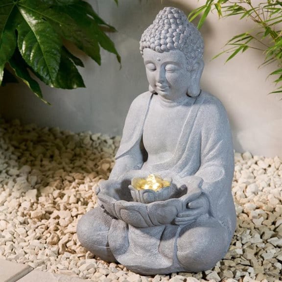 Kaemingk Water Feature Kaemingk Oriental Buddha Sitting LED Water Feature