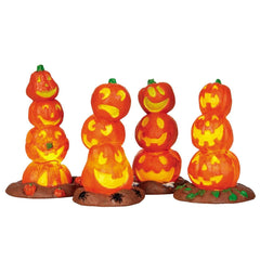 Lemax Accessory Lemax Light Up Pumpkin Stack, Set of 4, B/O (4.5V) *Pre-Order*