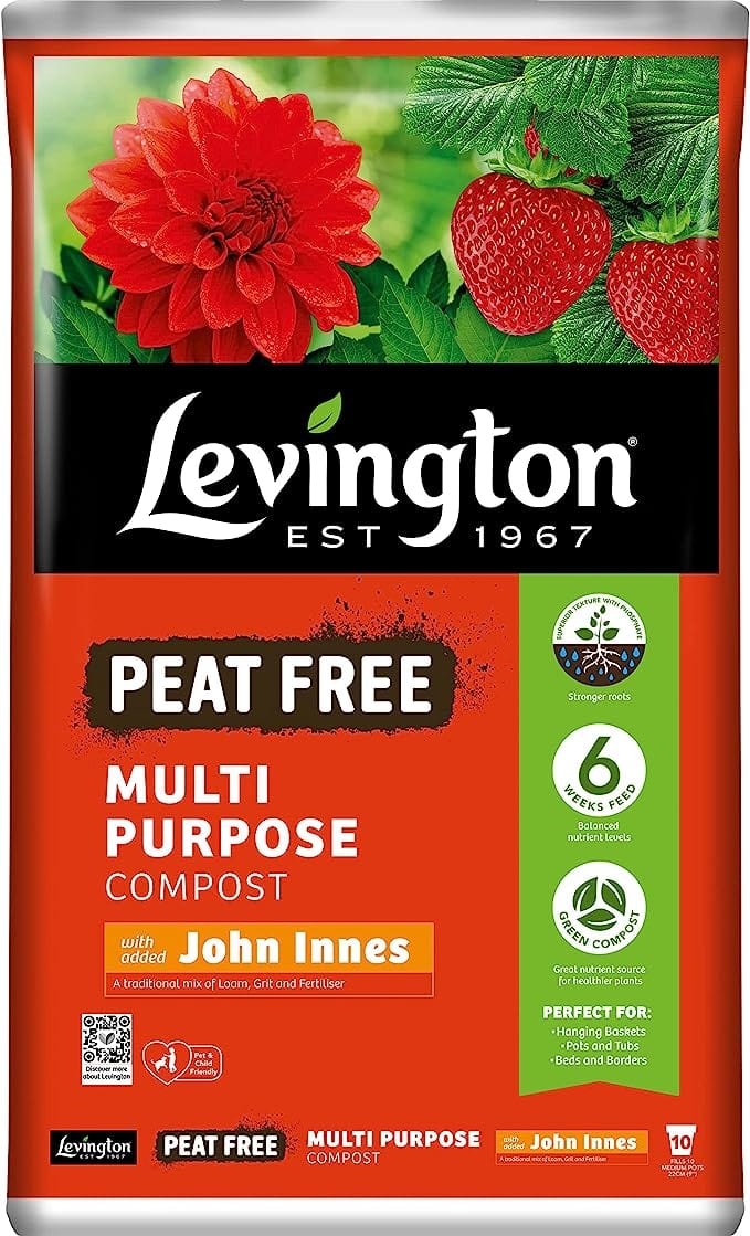 Evergreen Garden Care Compost Levington Multipurpose Compost Peat Free with added John Innes