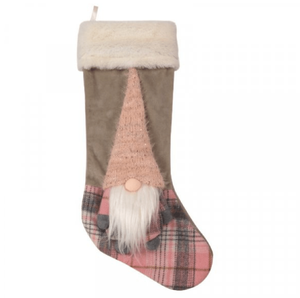 Three Kings Christmas Decor Three Kings Christmas Gonkert Stocking Pink Plaid