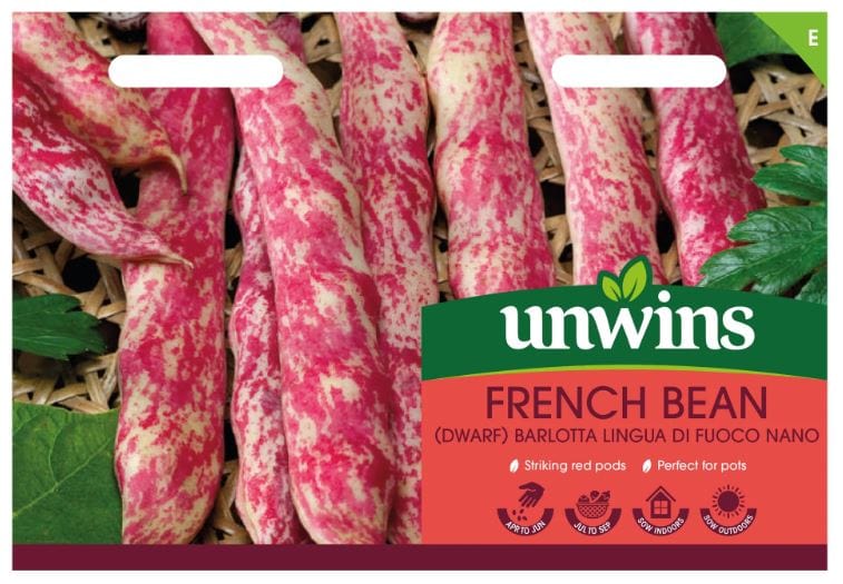 Unwins Vegetable Seeds Unwins Bean French Barlotta Lingua Di Fuocco Nano