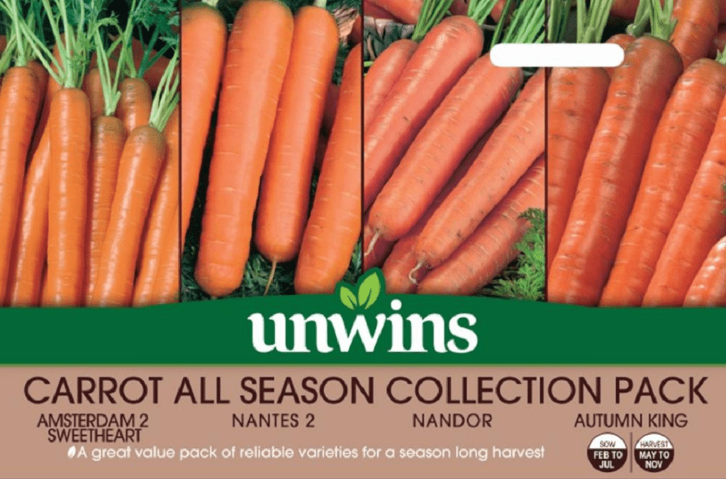 Unwins Carrot Seeds Unwins Carrot All Season Collection Pack Seeds